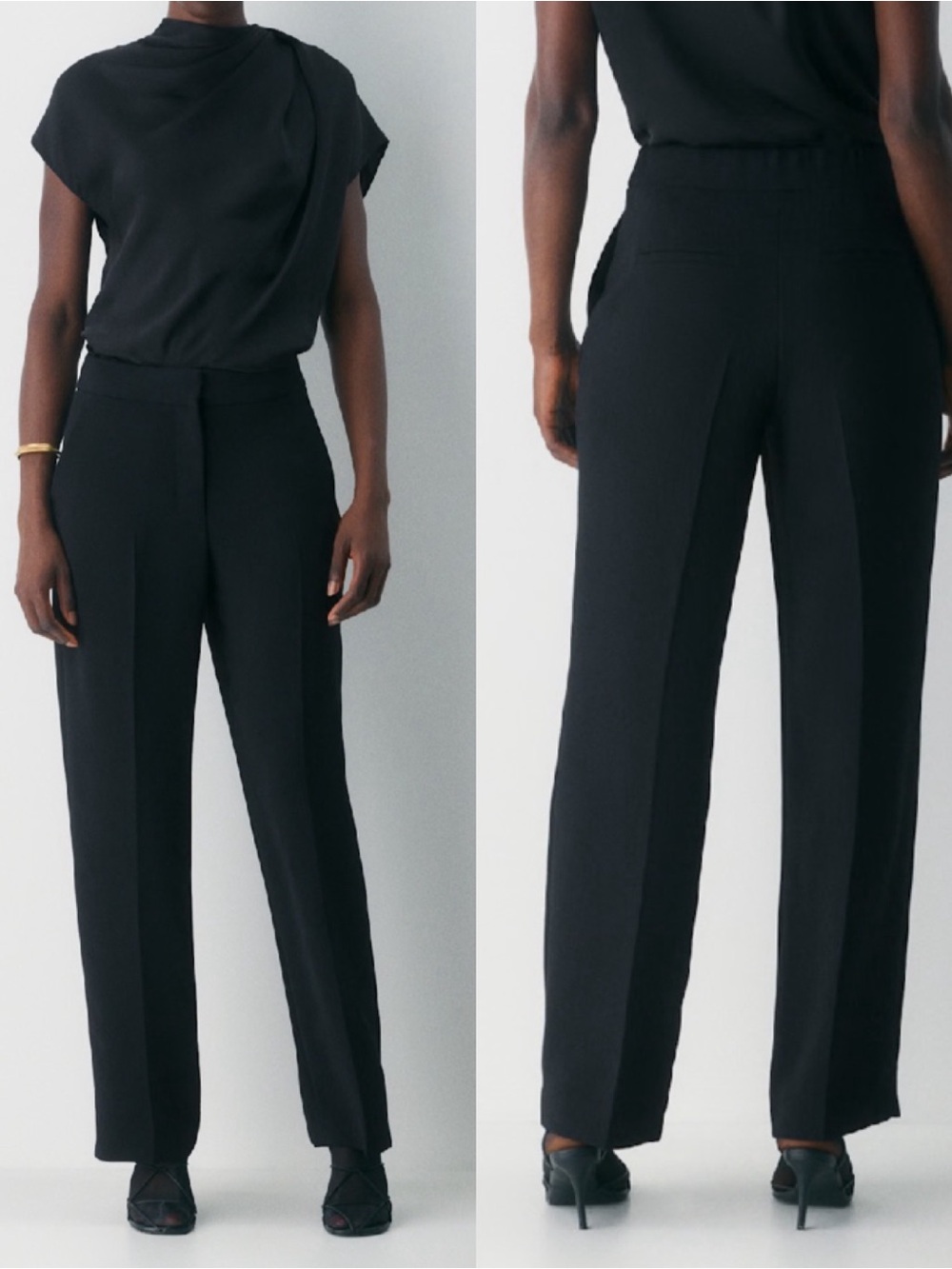 Aritzia The Limitless Pant Curve Fit Crepette Classic Wide Leg Trouser Pant